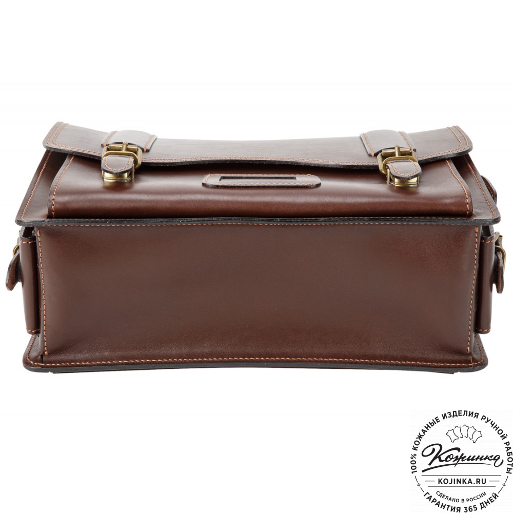 Кожаный портфель-кофр "Адъютант" (тёмно-коричневый)